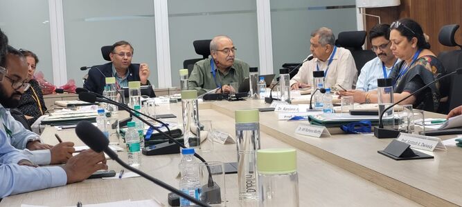 Chairing the review meeting of State Councils of Science and Technology at IIT Delhi , 2024
